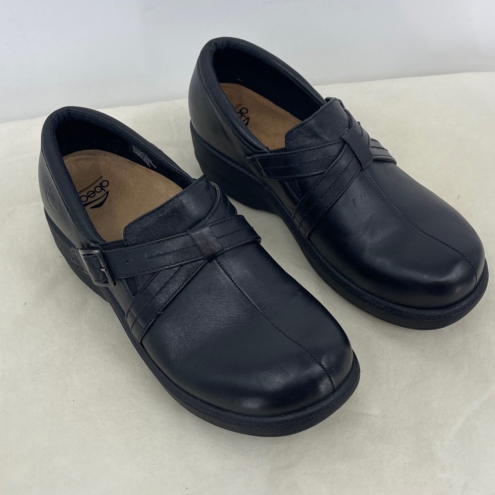 ABEO 24/7 BELLA CLOGS WOMENS SIZE 7 M Black Footwear 24/7 CRISSCROSS STRAP NWOT